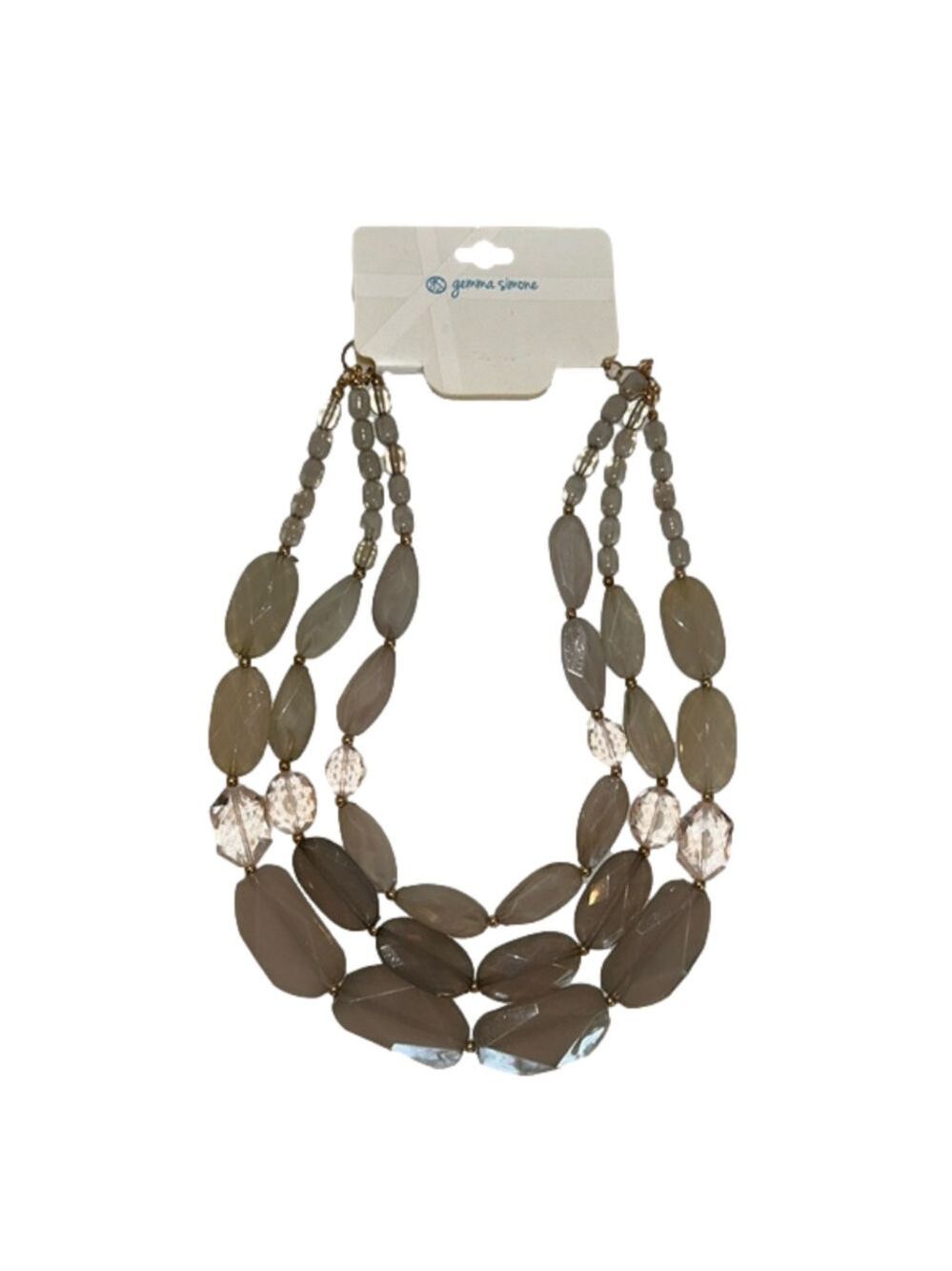 NWT Gemma Simone 3 Strand Gem Statement Necklace